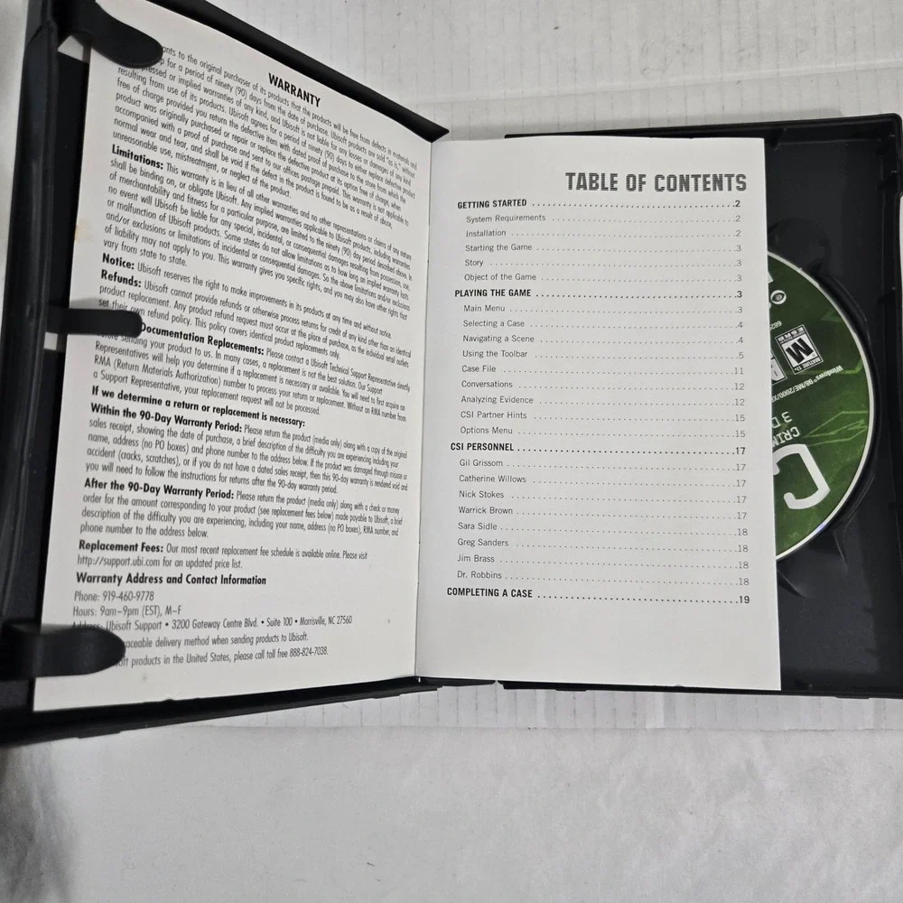 CSI 3 Dimensions of Murder PC Game 2006 Vintage CD ROM Telltale Ubisoft